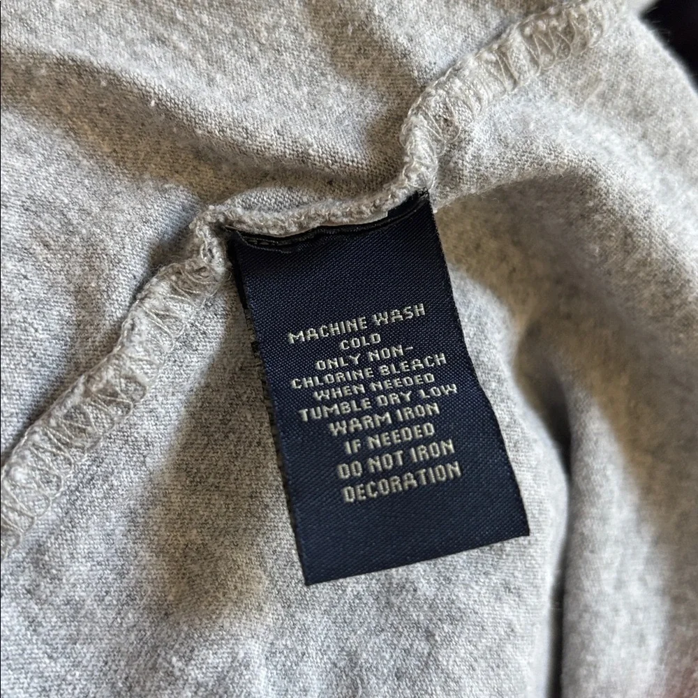 Polo Jeans Gray track team logo Long Sleeve Tee size large